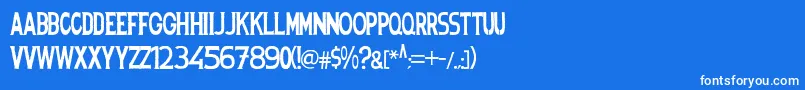 Spanishstencil-fontti – valkoiset fontit sinisellä taustalla