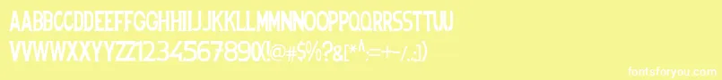 フォントSpanishstencil – 黄色い背景に白い文字