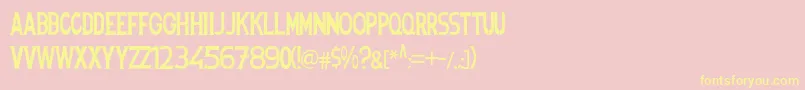 Spanishstencil-fontti – keltaiset fontit vaaleanpunaisella taustalla