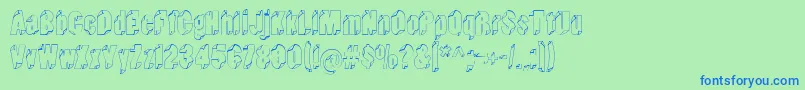 Шрифт Typeinthewind – синие шрифты на зелёном фоне