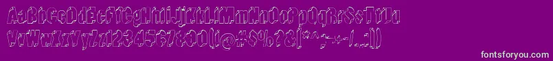 Typeinthewind Font – Green Fonts on Purple Background