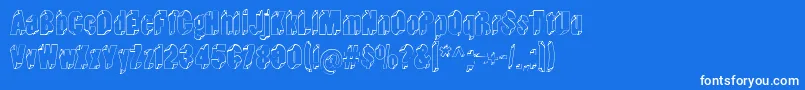 フォントTypeinthewind – 青い背景に白い文字