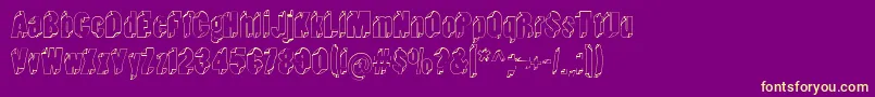 Fonte Typeinthewind – fontes amarelas em um fundo roxo
