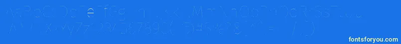 FirasansTwo-Schriftart – Gelbe Schriften auf blauem Hintergrund