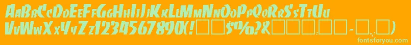 ToinetteRegular-Schriftart – Grüne Schriften auf orangefarbenem Hintergrund