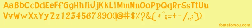 JoseDeOliveira Font – Orange Fonts on Yellow Background