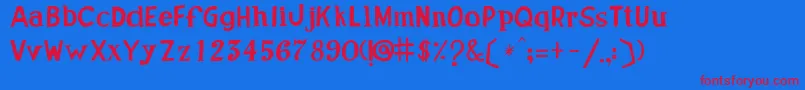 JoseDeOliveira Font – Red Fonts on Blue Background