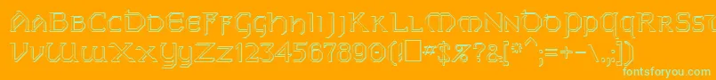 FzJazzy313D-Schriftart – Grüne Schriften auf orangefarbenem Hintergrund