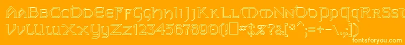 FzJazzy313D-Schriftart – Gelbe Schriften auf orangefarbenem Hintergrund