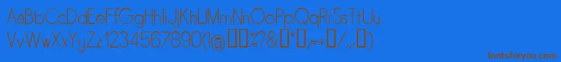 フォントSornl – 茶色の文字が青い背景にあります。