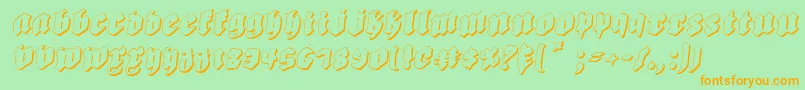 Biergartenris Font – Orange Fonts on Green Background