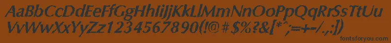 Шрифт ColumbiarandomBolditalic – чёрные шрифты на коричневом фоне