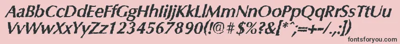 ColumbiarandomBolditalic Font – Black Fonts on Pink Background