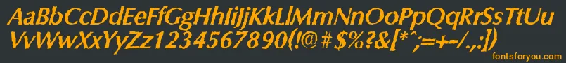 ColumbiarandomBolditalic Font – Orange Fonts on Black Background