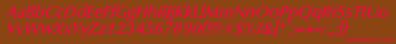 ColumbiarandomBolditalic Font – Red Fonts on Brown Background