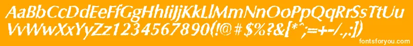 Шрифт ColumbiarandomBolditalic – белые шрифты на оранжевом фоне