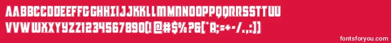 フォントAntillesacad – 赤い背景に白い文字