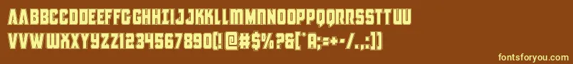 Шрифт Antillesacad – жёлтые шрифты на коричневом фоне