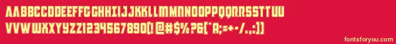 Antillesacad Font – Yellow Fonts on Red Background