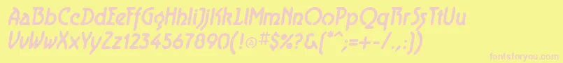 AeroliteBoldItalic Font – Pink Fonts on Yellow Background