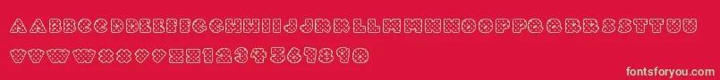 FattyHeartFilled Font – Green Fonts on Red Background