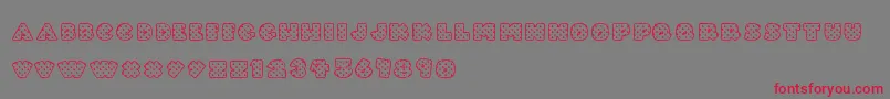 FattyHeartFilled-Schriftart – Rote Schriften auf grauem Hintergrund