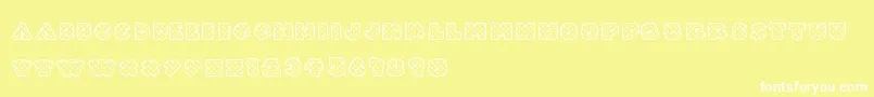 FattyHeartFilled Font – White Fonts on Yellow Background