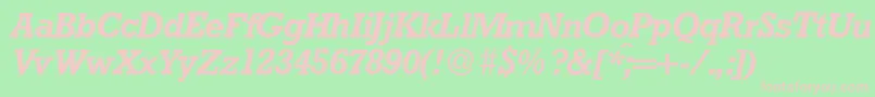 RambaultBolditalic Font – Pink Fonts on Green Background