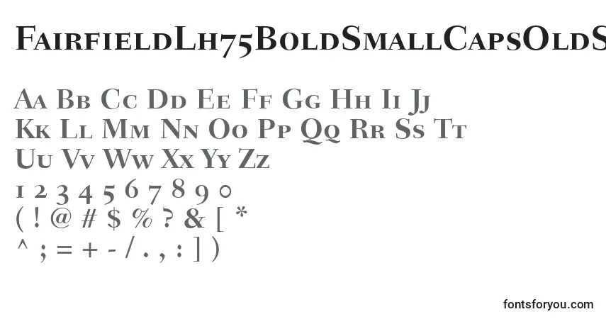 Czcionka FairfieldLh75BoldSmallCapsOldStyleFigures – alfabet, cyfry, specjalne znaki