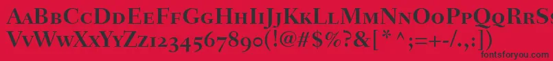 FairfieldLh75BoldSmallCapsOldStyleFigures Font – Black Fonts on Red Background