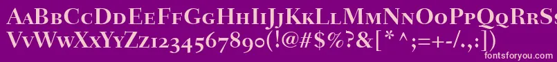 FairfieldLh75BoldSmallCapsOldStyleFigures Font – Pink Fonts on Purple Background