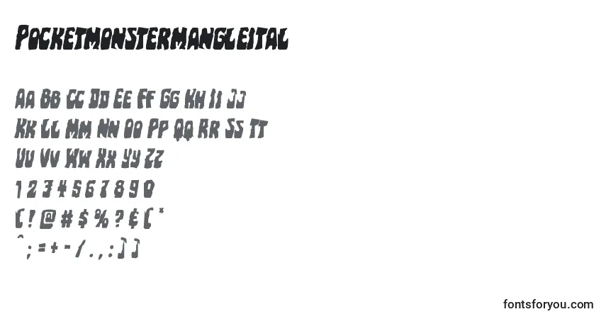 Шрифт Pocketmonstermangleital – алфавит, цифры, специальные символы