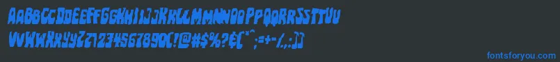 Pocketmonstermangleital Font – Blue Fonts on Black Background