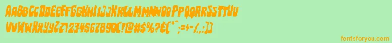 Pocketmonstermangleital Font – Orange Fonts on Green Background