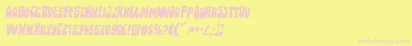 Police Pocketmonstermangleital – polices roses sur fond jaune