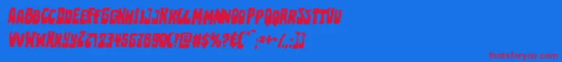 Pocketmonstermangleital Font – Red Fonts on Blue Background