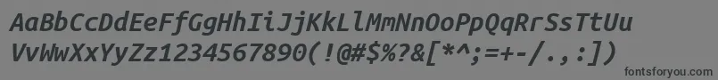 Ubuntumono Bolditalic Font – Black Fonts on Gray Background