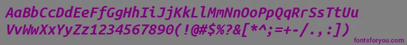 Ubuntumono Bolditalic Font – Purple Fonts on Gray Background