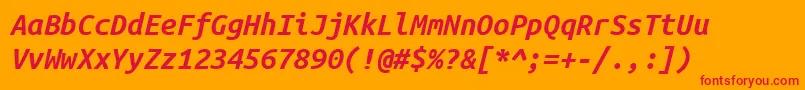 Ubuntumono Bolditalic Font – Red Fonts on Orange Background