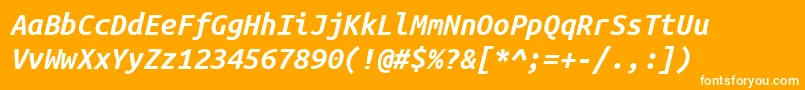 Ubuntumono Bolditalic Font – White Fonts on Orange Background