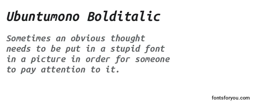 Ubuntumono Bolditalic Font