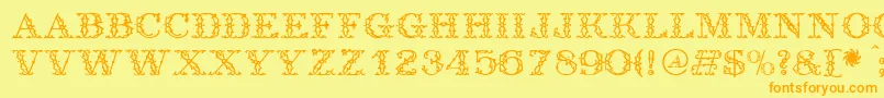 Antiq Font – Orange Fonts on Yellow Background