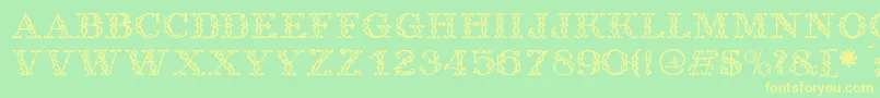 Antiq Font – Yellow Fonts on Green Background