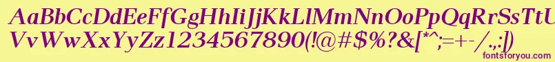 Pax2SemiboldItalic Font – Purple Fonts on Yellow Background