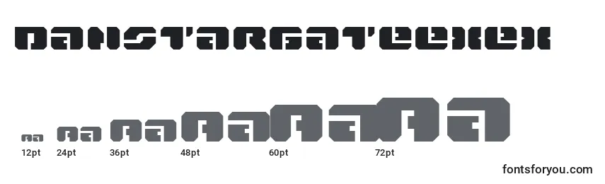 Размеры шрифта Danstargateexex