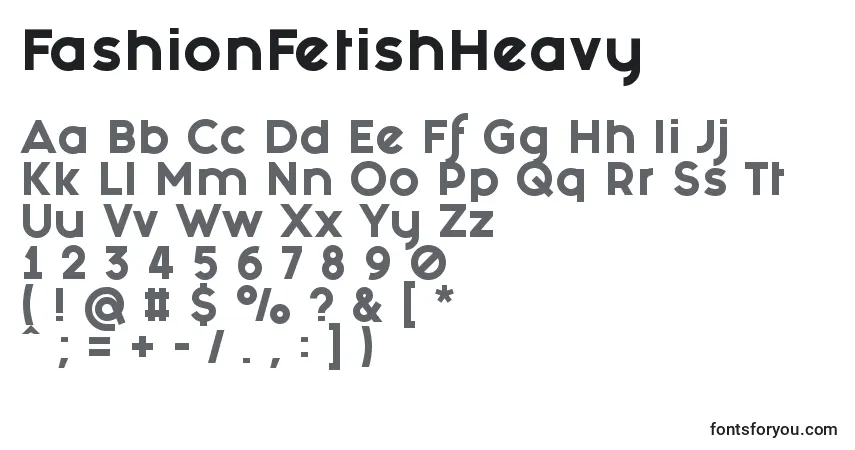 A fonte FashionFetishHeavy – alfabeto, números, caracteres especiais