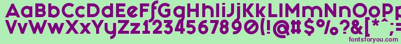 Fonte FashionFetishHeavy – fontes roxas em um fundo verde