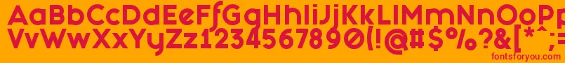 FashionFetishHeavy-Schriftart – Rote Schriften auf orangefarbenem Hintergrund