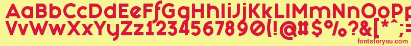 フォントFashionFetishHeavy – 赤い文字の黄色い背景
