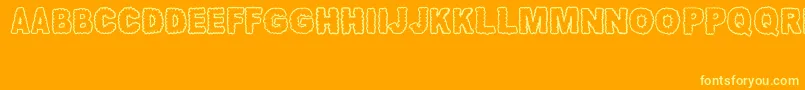 AwanNusantara Font – Yellow Fonts on Orange Background